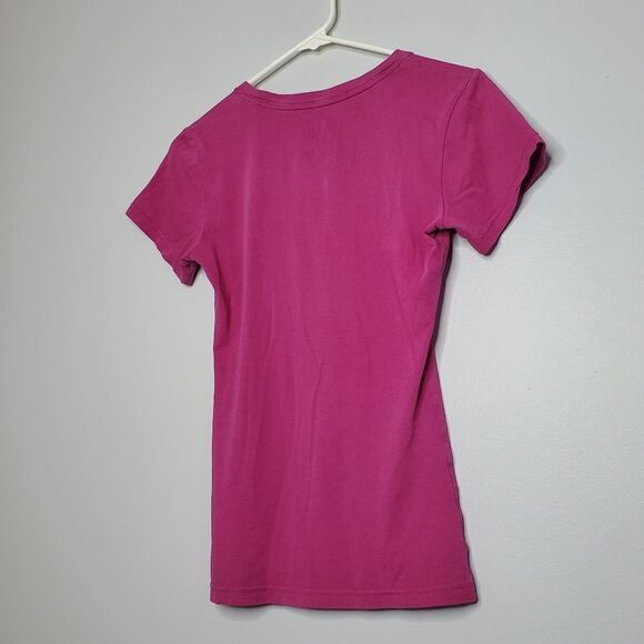 Nike XS Slim Fit Dri Fit Athletic Shirt Magenta Green Yellow White Just Do It - Picture 2 of 9